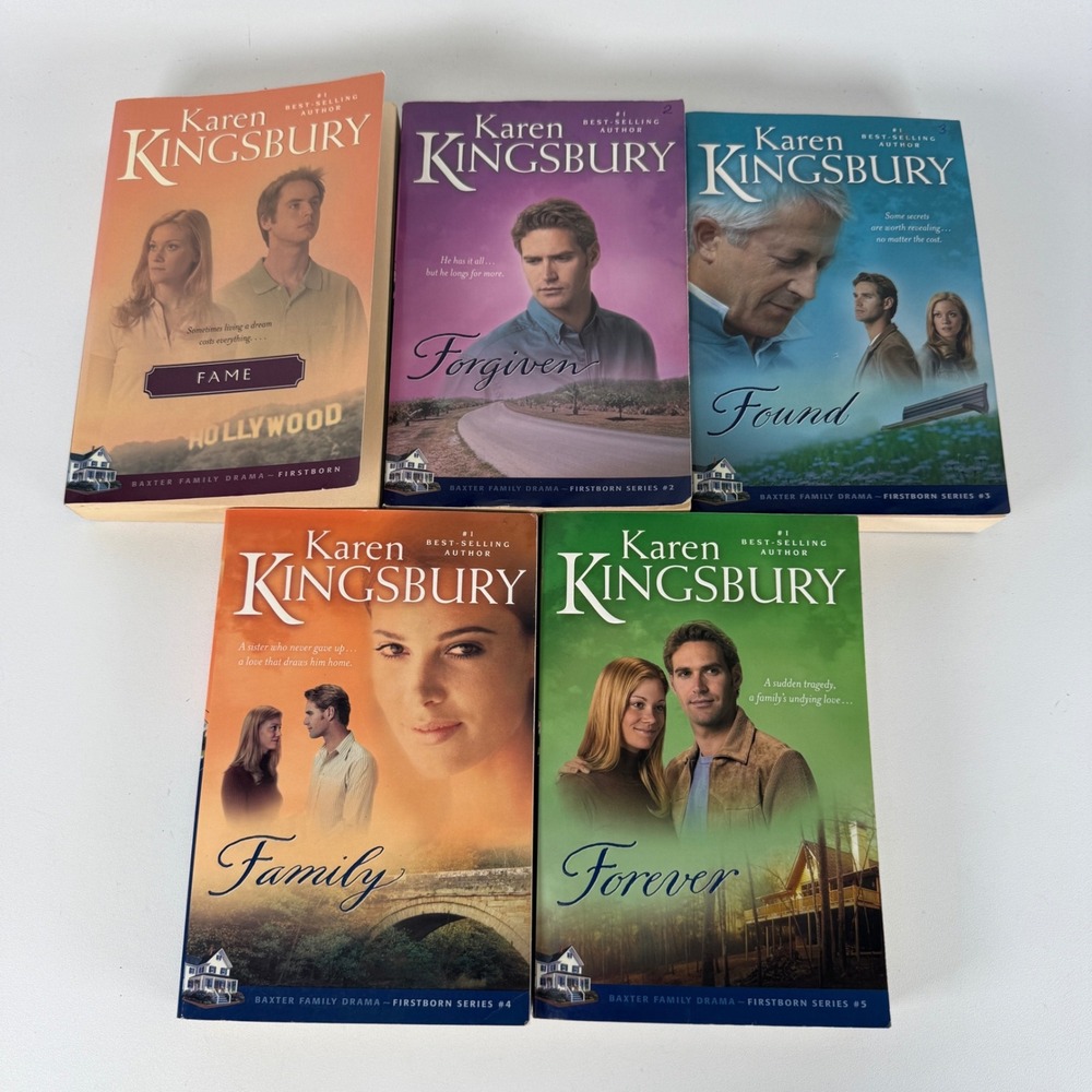 Karen Kingsbury Firstborn Series 1-5 Baxter Family Drama Fame Forgiven Found Set